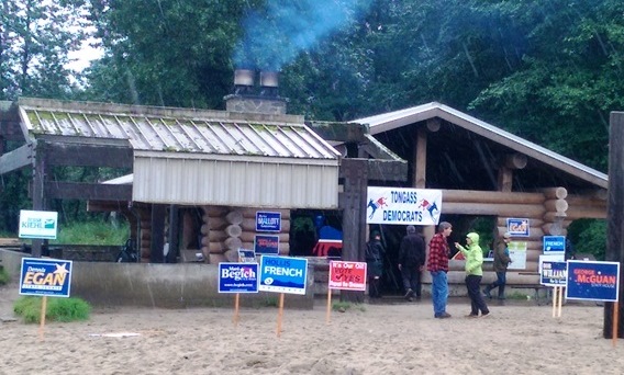 Tongass Democrats' hosted primary candidates at Sandy Beach on Sunday. (Photo by Rosemarie Alexander/KTOO)