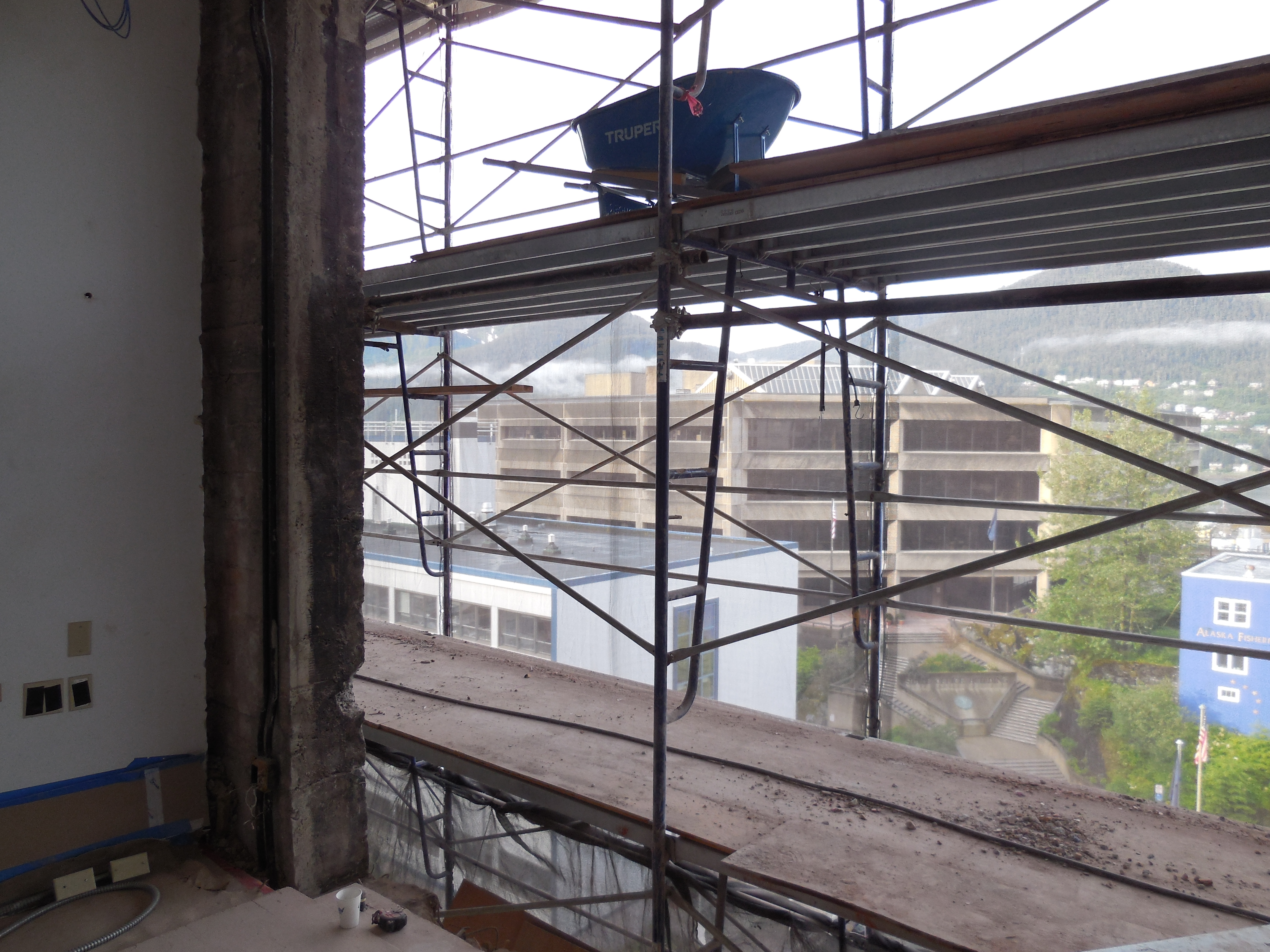 This was the view from Rep. Alan Austerman's fifth floor Capitol office in June. The capital renovations will continue through the winter.(Photo courtesy Legislative Affairs Agency)