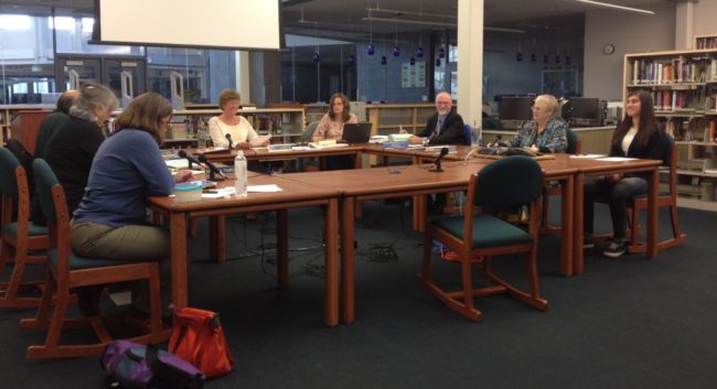 Tuesday's Juneau school board meeting was the first with new superintendent Mark Miller. (Photo by Lisa Phu/KTOO)