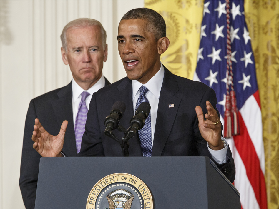 President Obama and Vice President Biden on Friday debuted the "It's On Us" campaign to help colleges and universities prevent and respond to sexual assault on campus. J. Scott Applewhite/AP