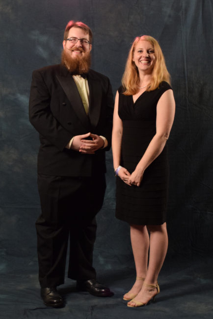 James Brooks and Anjuli Grantham. Brooks rented his tux from BrownBoots Costume Company in Douglas. (Photo by Skip Gray/KTOO)
