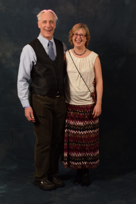 Stephen Gasche and Therese Thibodeau. Gasche asked Thibodeau what he should wear, "And I said, 'It's Juneau. You can wear what’s comfortable but no jeans and t-shirt.'" (Photo by Skip Gray/KTOO)