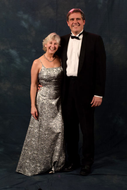DJ and David Thomson. DJ bought her floor length dress at Alaskan Dames Consignment Shop. The last time David wore his tux, handed down from his father, was at the Alaska Statehood Ball. (Photo by Skip Gray/KTOO)