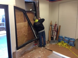Substation manager Ed Conway says the damage will not interfere with postal operations. (Photo by Robert Woolsey/KCAW)