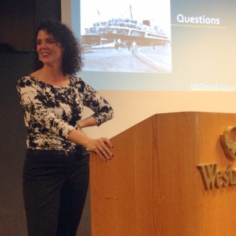 MacDowell Group researcher Heather Haugland says that state gets a 133 percent return on its investment in the Alaska Marine Highway System. (Photo by Robert Woolsey.KCAW)