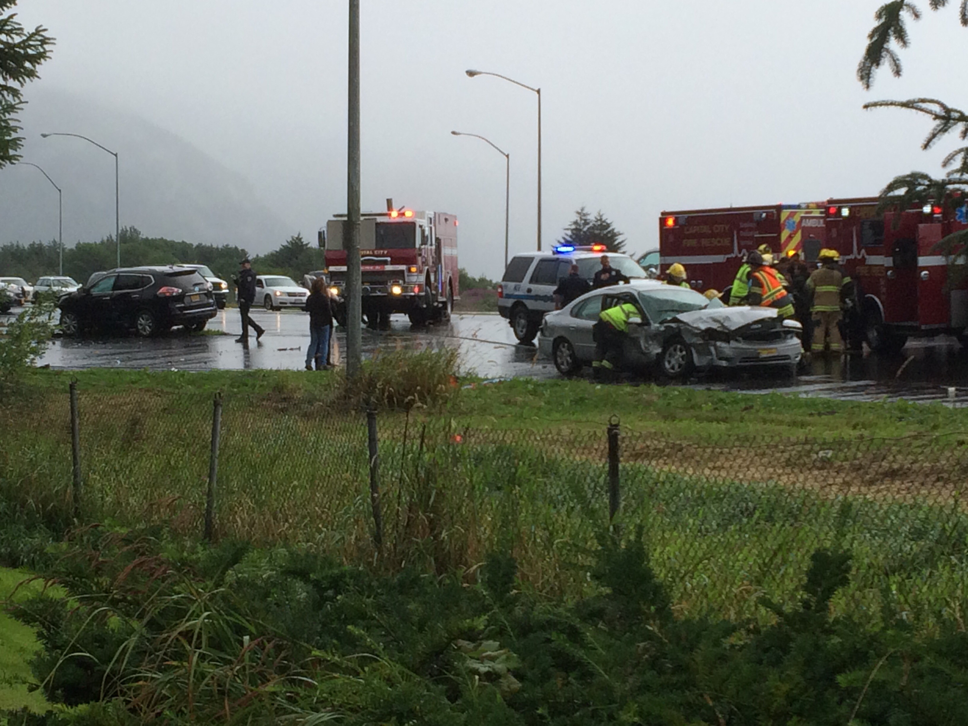 Two-vehicle collision leaves Egan Drive blocked Saturday