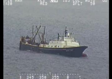The trawler Alaska Juris floats approximately 690 miles west of Dutch Harbor, Alaska, July 26, 2016. (Photo by U.S. Coast Guard)