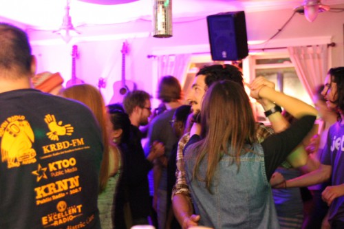 A lively crowd dances at Techno Contra. Photo by Katherine Rose/KCAW