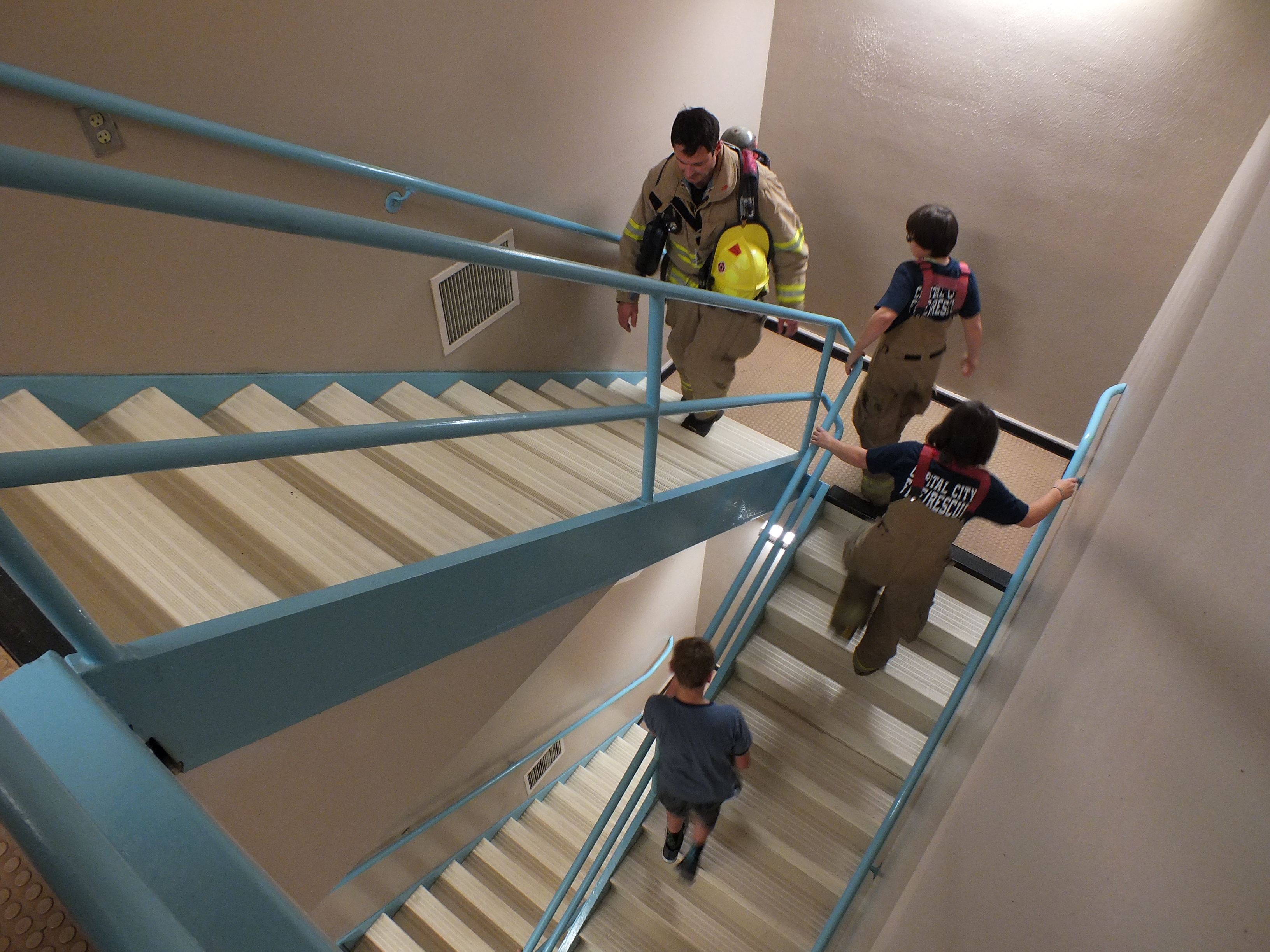 Firefighters made eleven circuits of ten floors for a total of 110 stories during the 9/11 Memorial Stair Climb on Saturday.