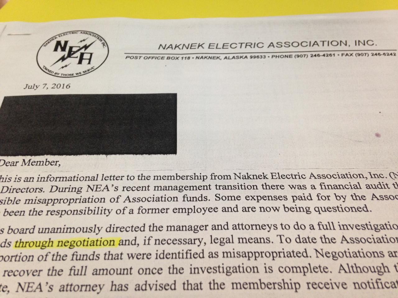 Hundreds of thousands “misappropriated” by former Naknek Electric manager