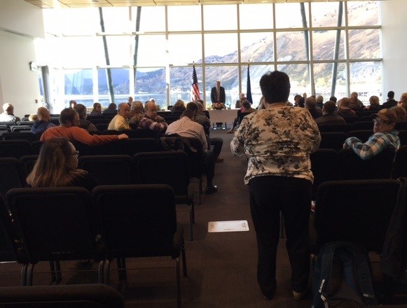 Gov. Walker speaks with public during Kodiak visit
