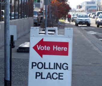 An early voting location at the Division of Elections’s Region II office in midtown Anchorage (Photo: Zachariah Hughes, Alaska Public Media – Anchorage)