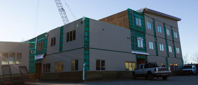 The Housing First facility under construction. (Photo by David Purdy/KTOO)