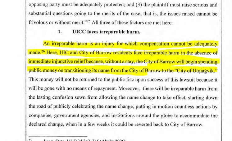 Local corporation sues City of Utqiagvik to halt name-change