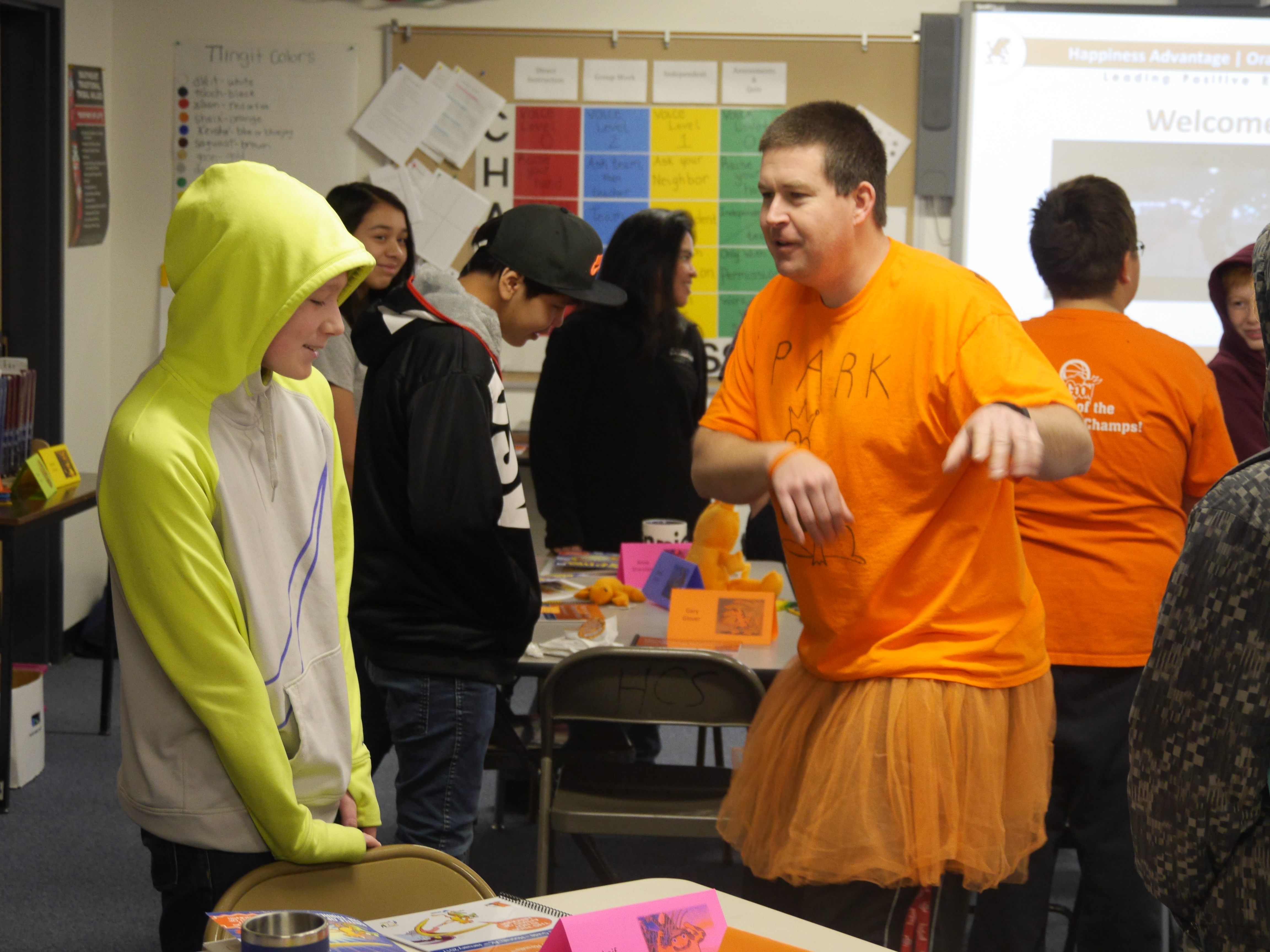 Happiness is orange at Hoonah City Schools