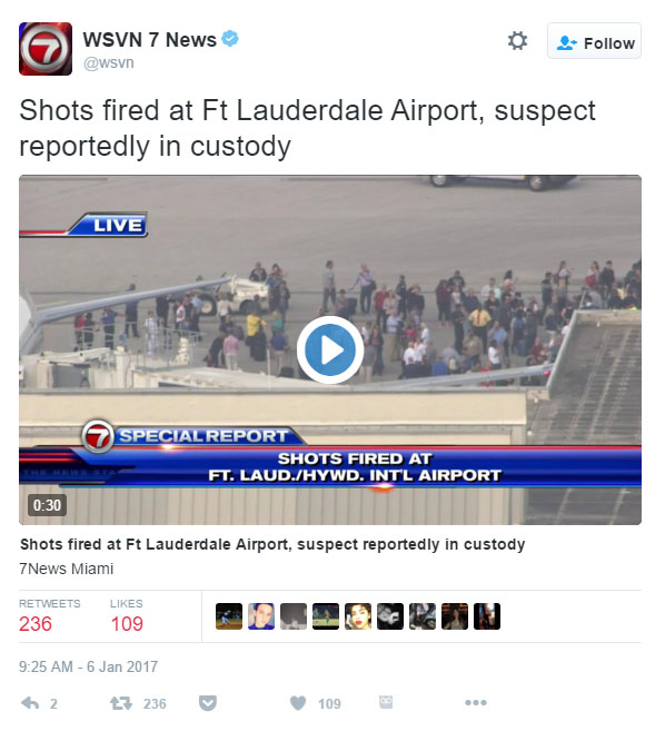 Multiple fatalities reported in airport shooting in Fort Lauderdale