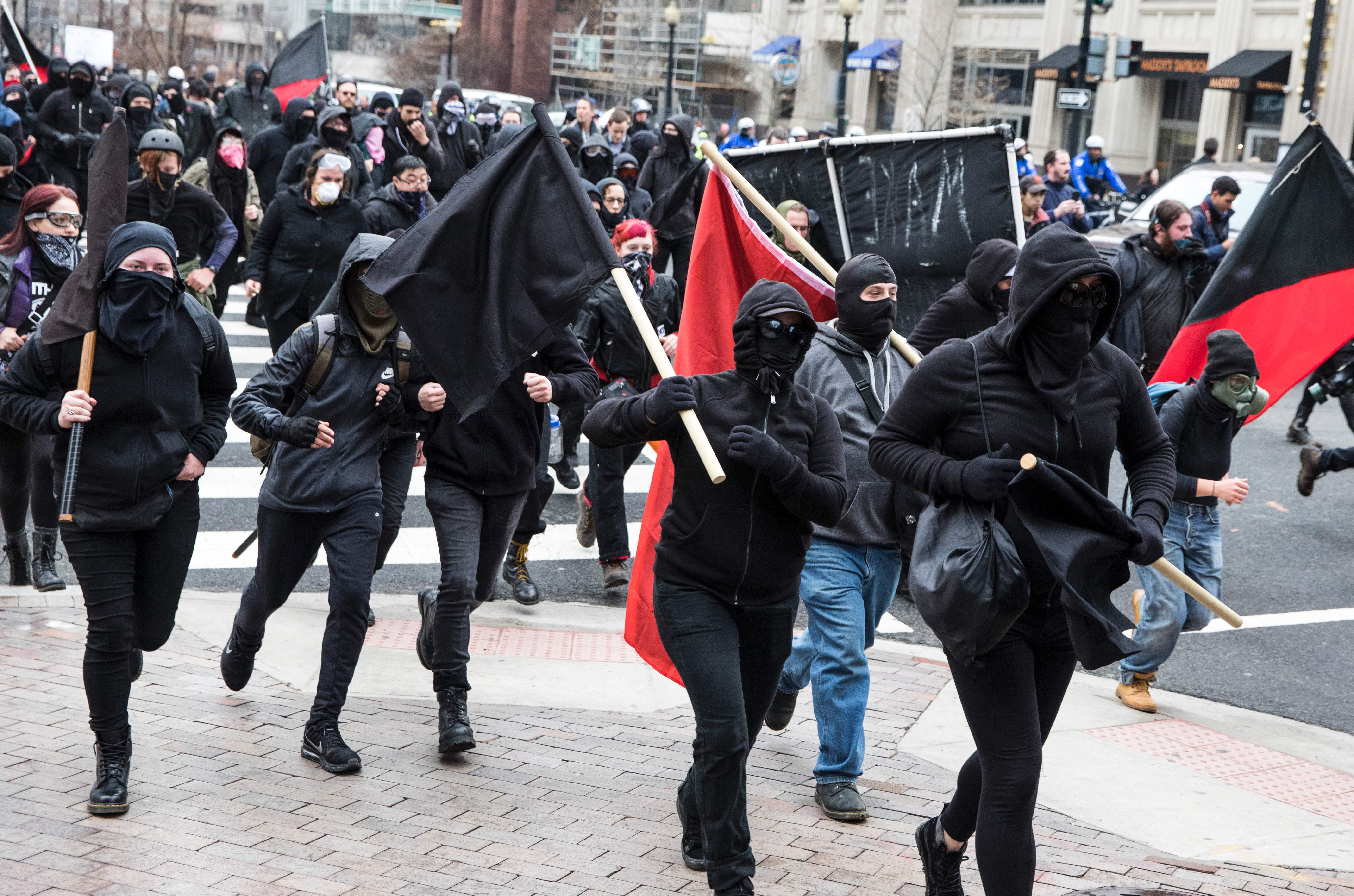 In D.C., Group Of Protesters Breaks Windows; Police Use Pepper Spray