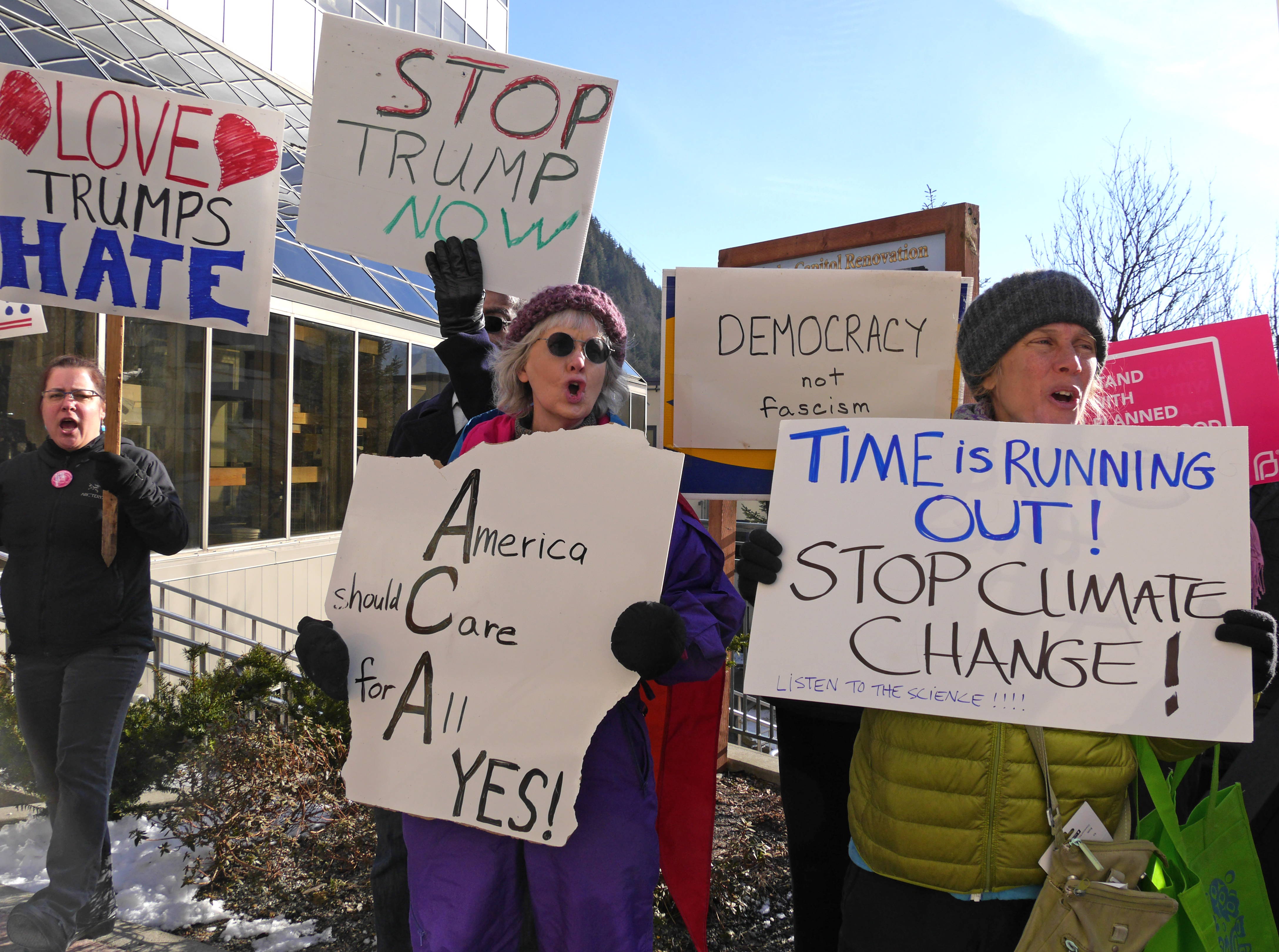 Activists call for Alaska town halls, but senators say they’re accessible