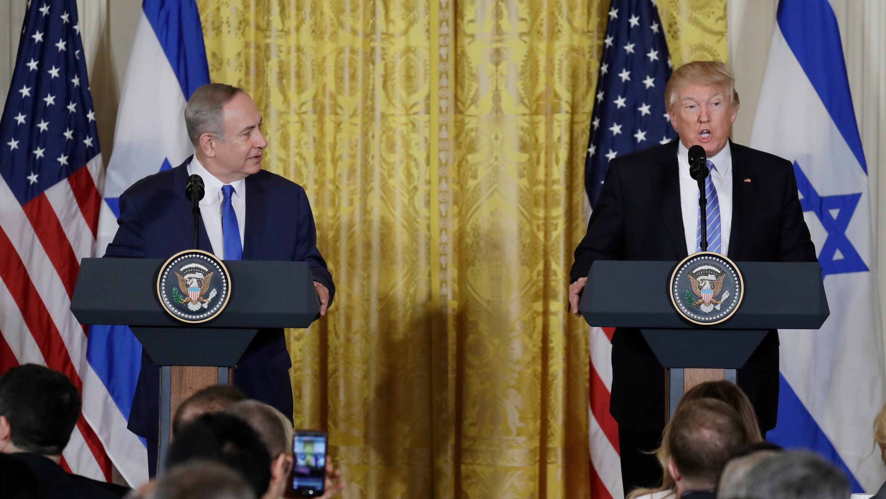 ‘I’d like to see you hold back on settlements,’ Trump tells Netanyahu