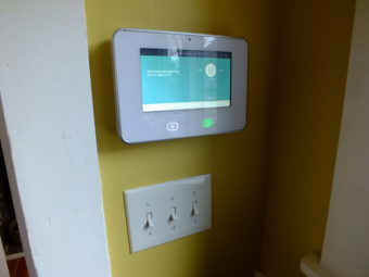 Many house alarm systems emit a piercing alarm or notify first responders in the event of a burglary or fire.