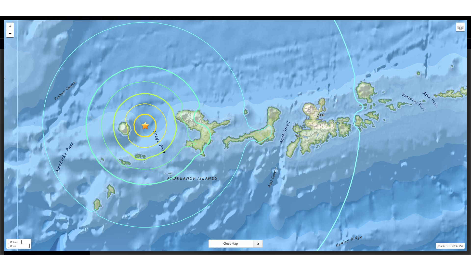 Magnitude 6.4 earthquake shakes near Adak