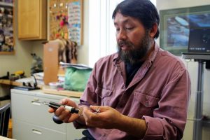 Biologist Troy Tydingco says rockfish can survive barotrauma if they’re promptly released at depth. “Get them back down quickly,” he says.