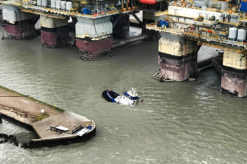 Coast Guardsmen rescue 15 people in distress aboard three vessels after Hurricane Harvey made landfall near Aug. 26, 2017, near Port Aransas, Texas. (Photo courtesy Coast Guard Air Station Corpus Christi)