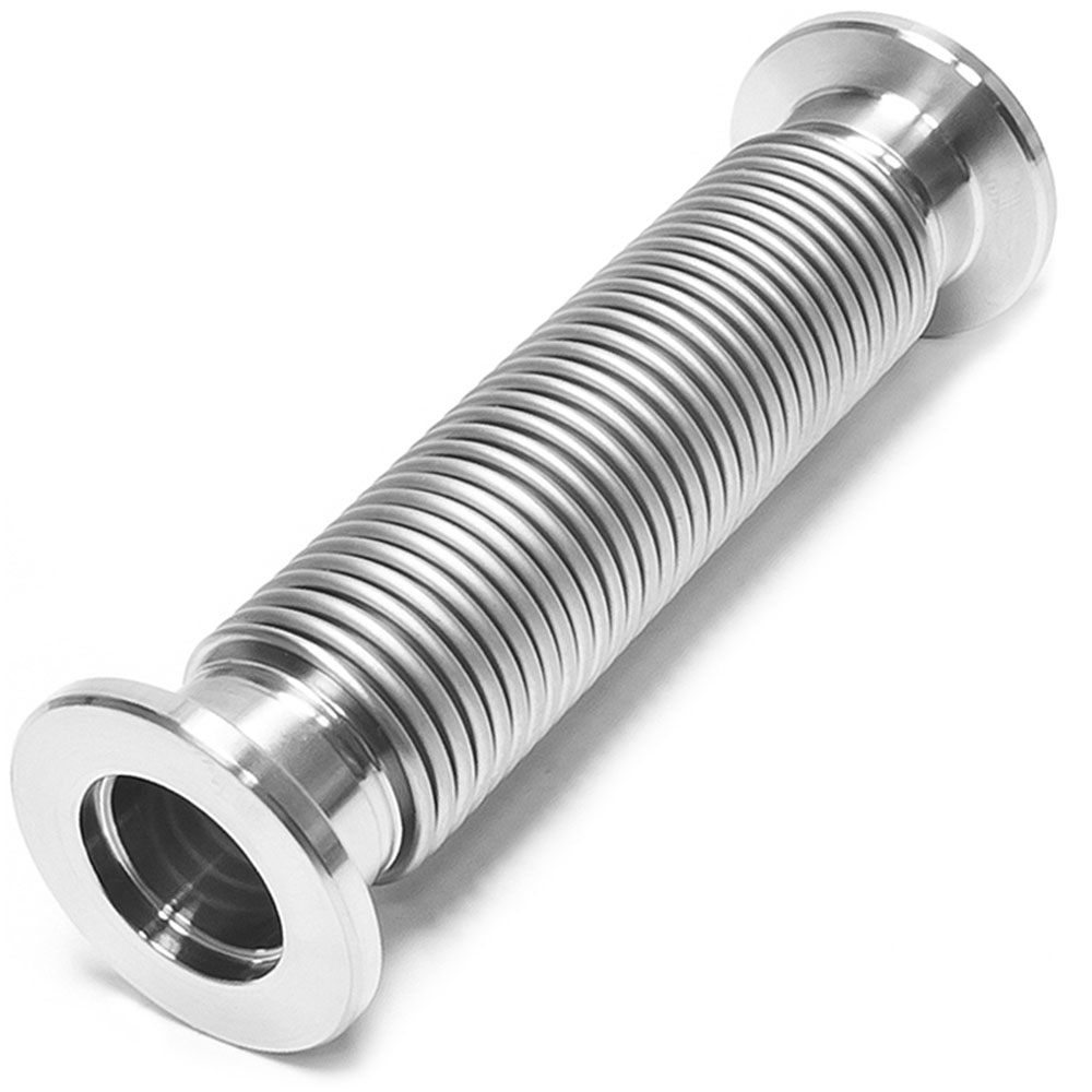 Bellows Hose Metal KF-16, 6 Inch,150mm, Flex Coupling, ISO-KF Flange Size NW-16, Thin Wall Tubing, 304 Stainless Steel