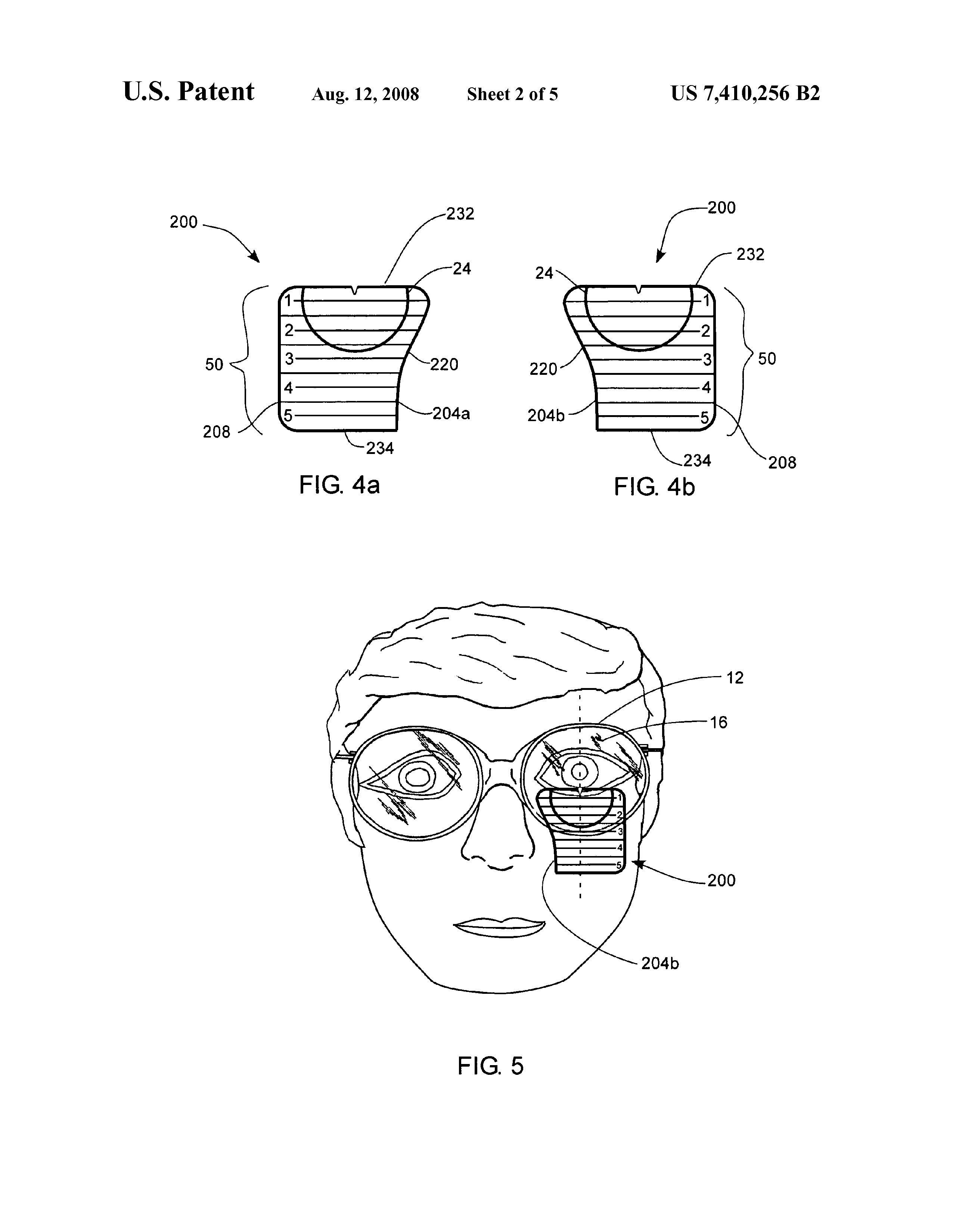 US 7410256 B2 Method And Apparatus For Marking Eyeglass Lens For Placement Of Reading Segment