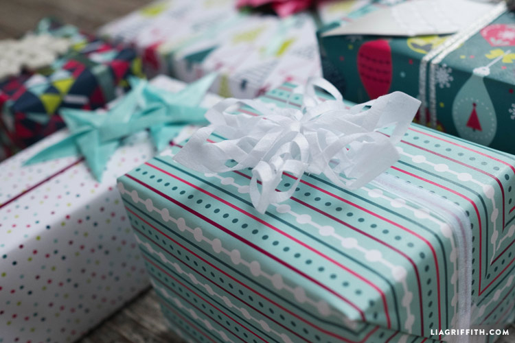 merry and bright christmas gift wrap