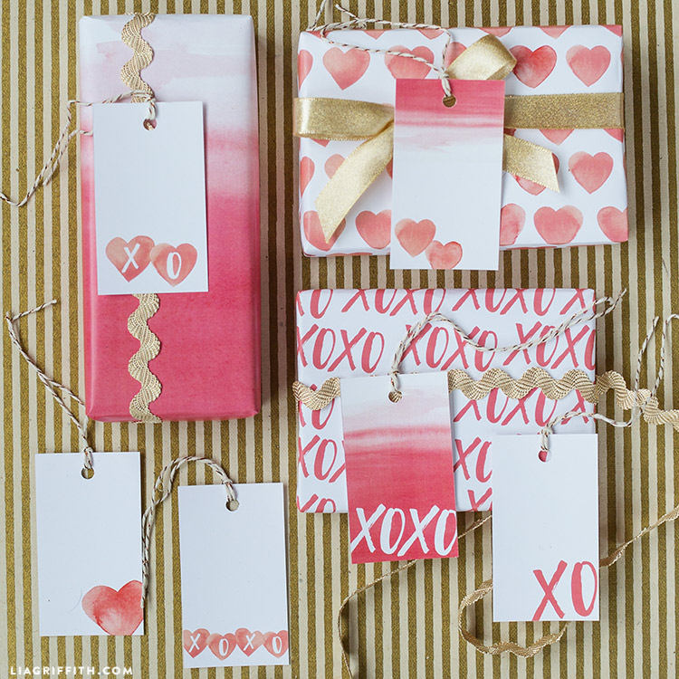 valentines day gift wrap and tags