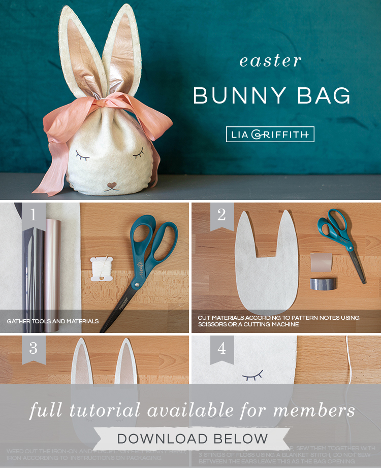 diy photo tutorial for felt easter bunny treat bag by lia