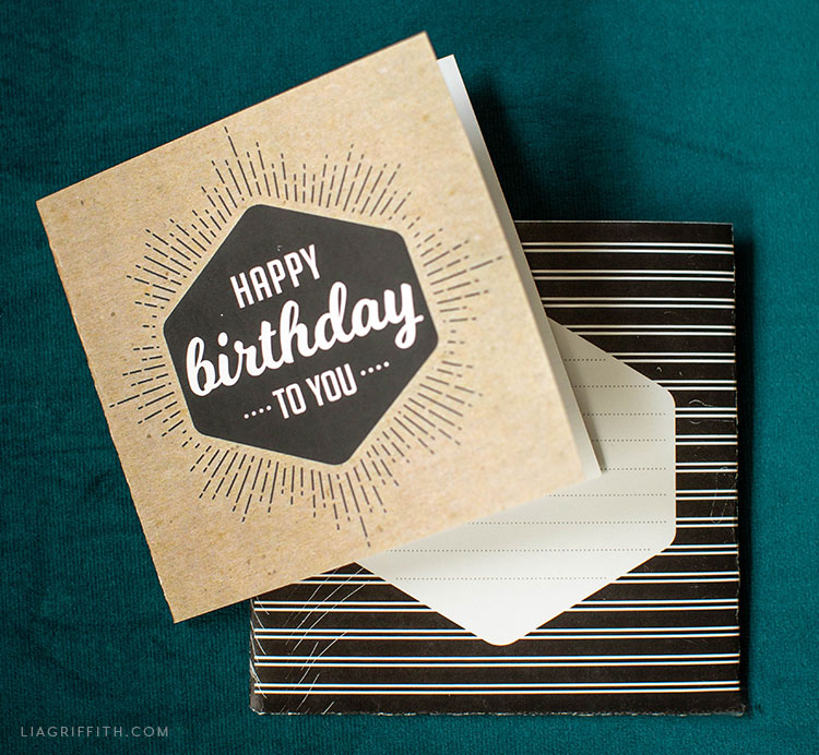 kraft happy birthday card and gift wrap for any occasion - lia