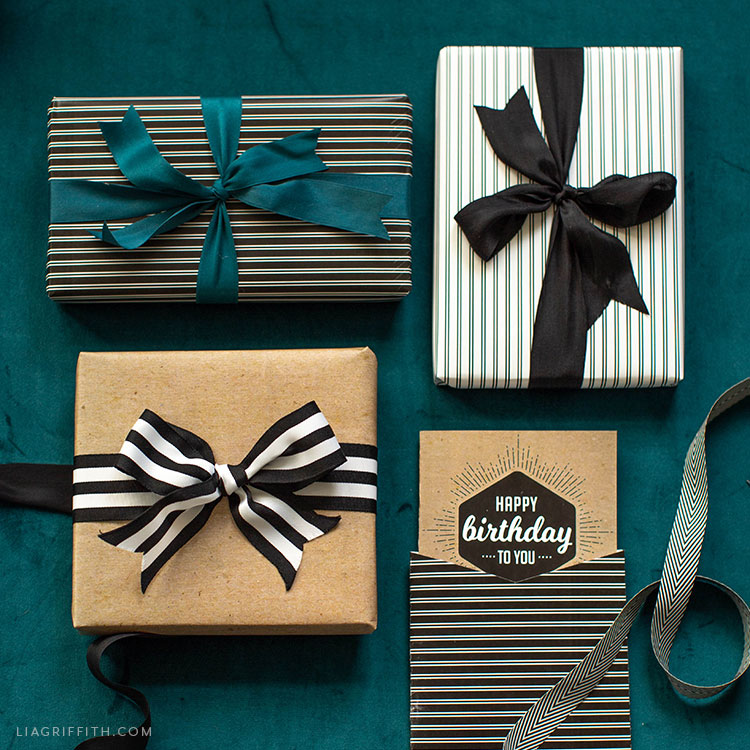 kraft happy birthday card & gift wrap