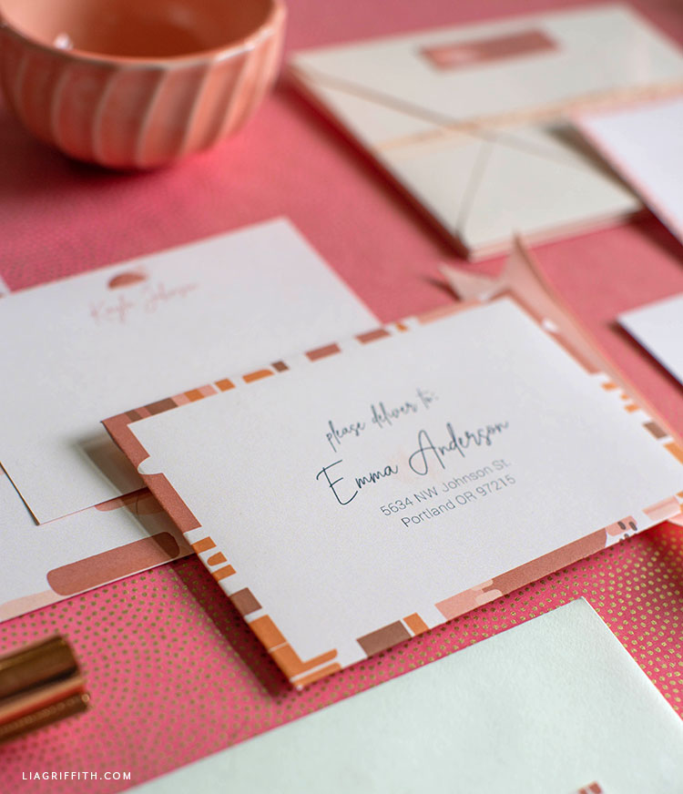to edit the details on your printable notecards and address