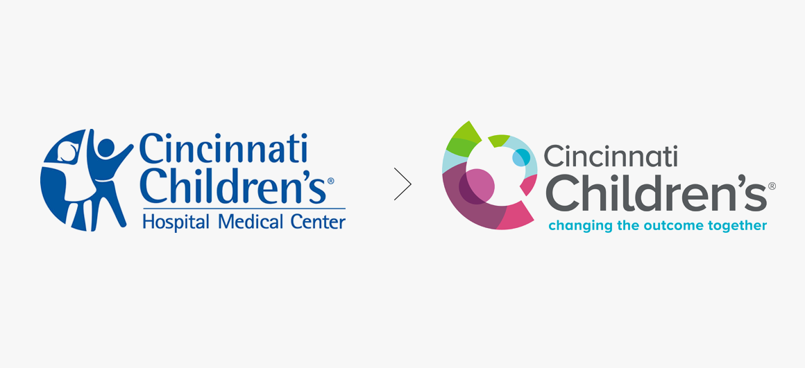 Cincinnati Children's Hospital branding before after