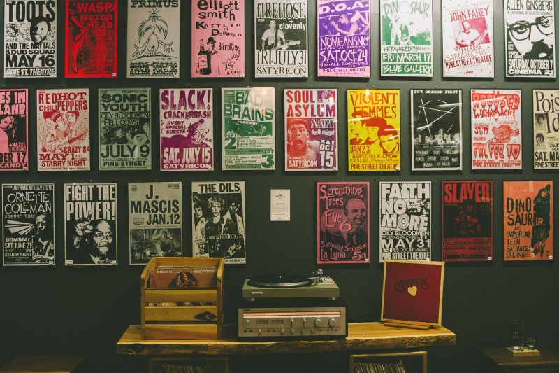 Wanda creativity intro: posters and album covers on wall