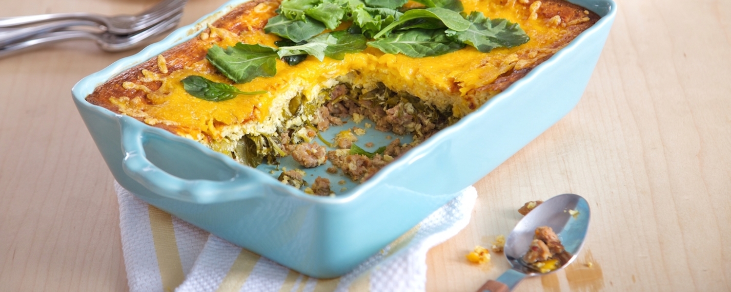 Cheesy grits casserole with sa