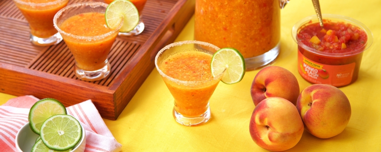 Frozen peach salsa margarita