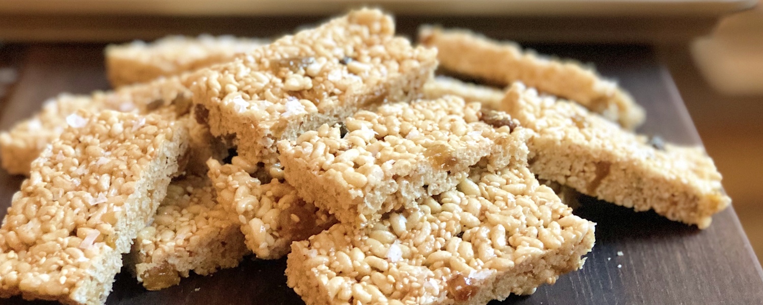 Toasted sesame bars horizontal