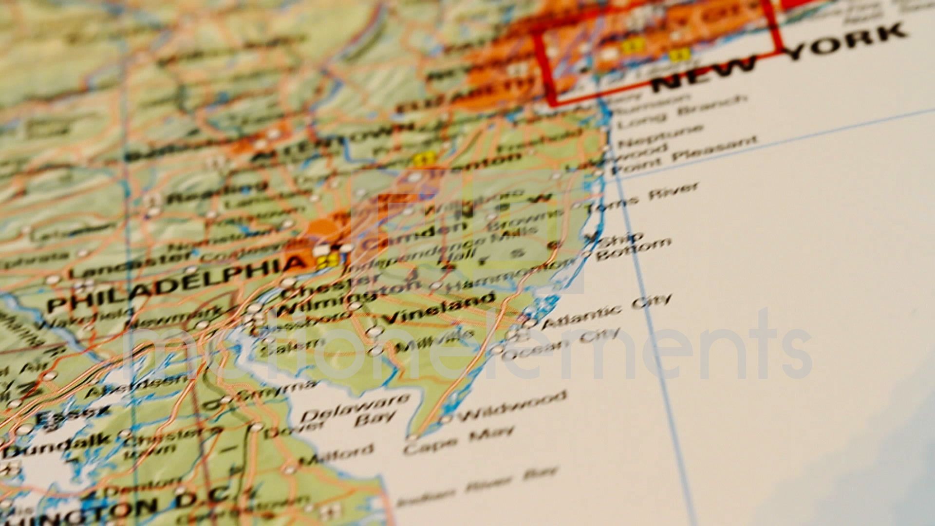 USA East Coast And New York On Map DOLLY Stock Video Footage 669993 RoyaltyFree HD Footage