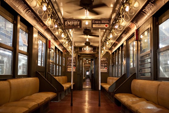 MTA NY Una vista del vagón del Metro de Nueva York que se utilizará en el programa Boardwalk Empire de HBO.