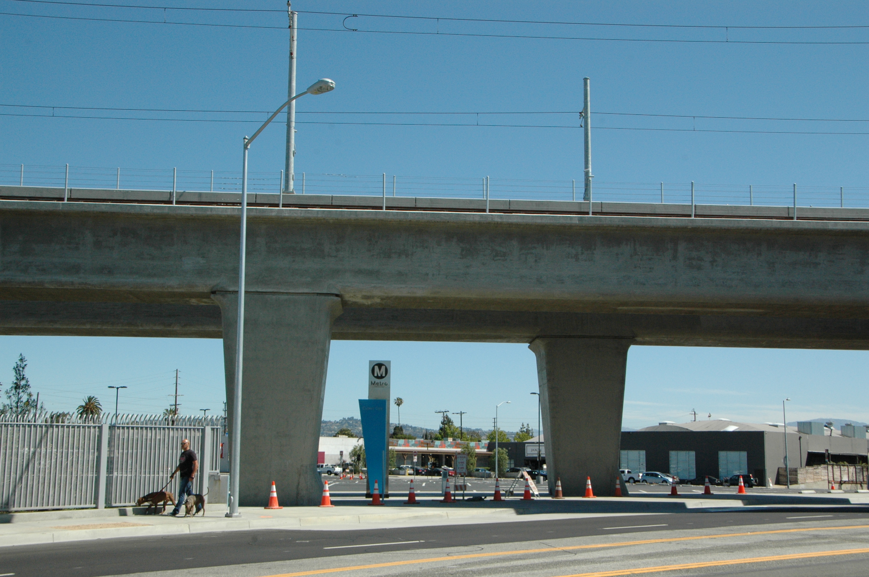 Expo Drill Area en donde se llevará a cabo simulacro de emergencia esta mañana cerca de la estación Culver City. (Foto Anna Chen/El Pasajero).