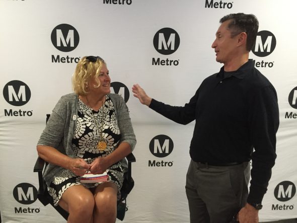 Shirley Babashoff ayer, en Union Station. Foto: Metro.