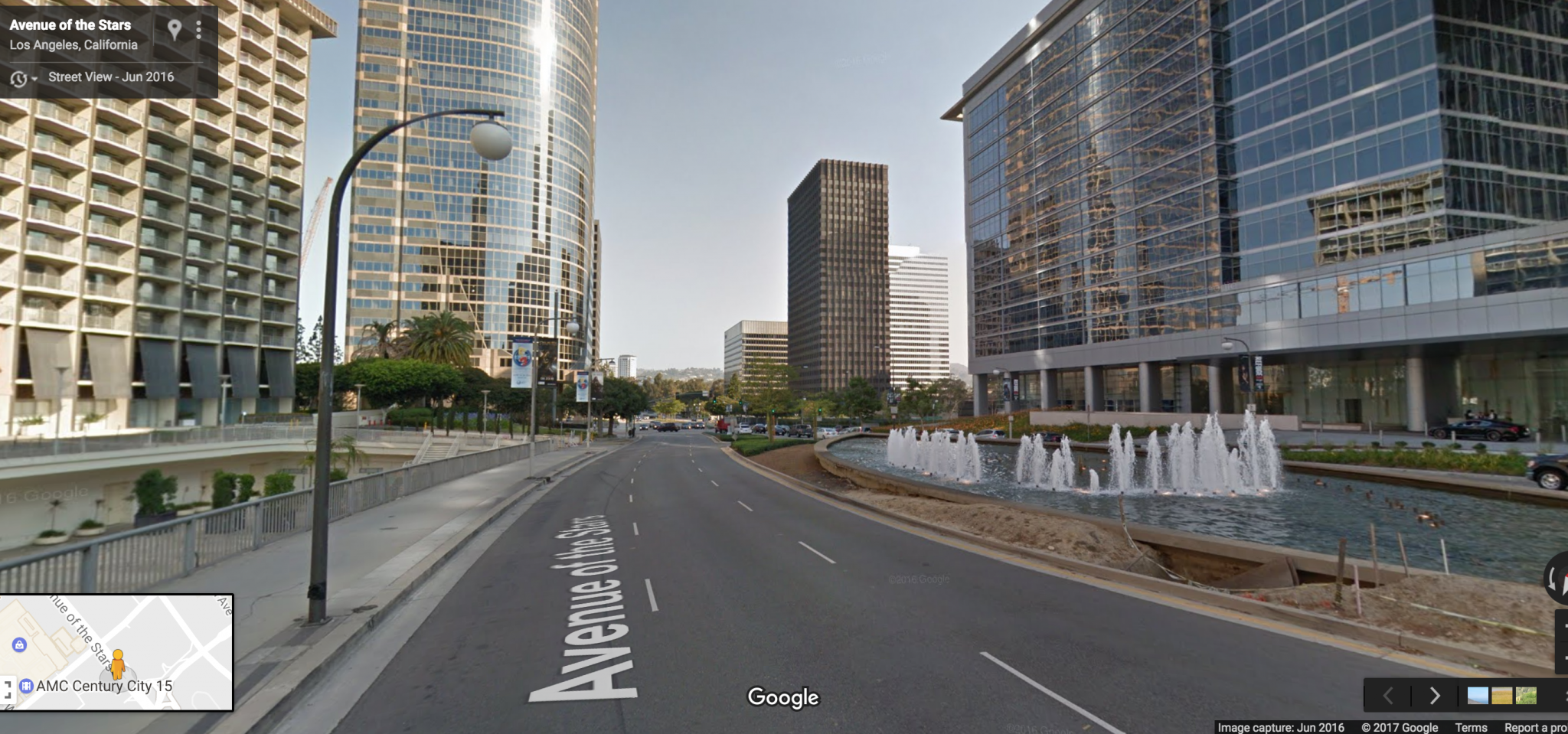 Vista de donde estará la estación Century City.