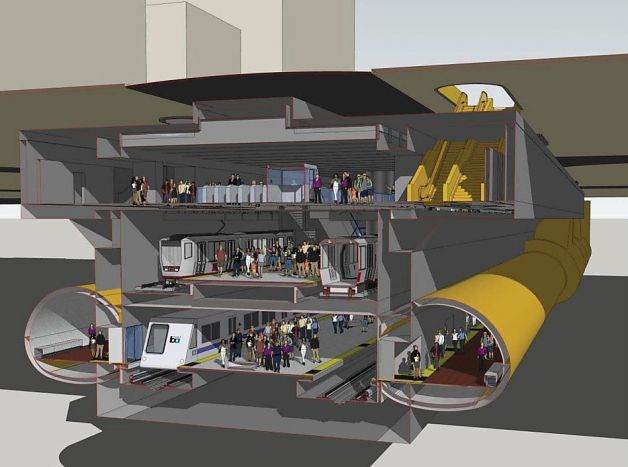 A rendering of BART's proposed station revisions. Image: BART.