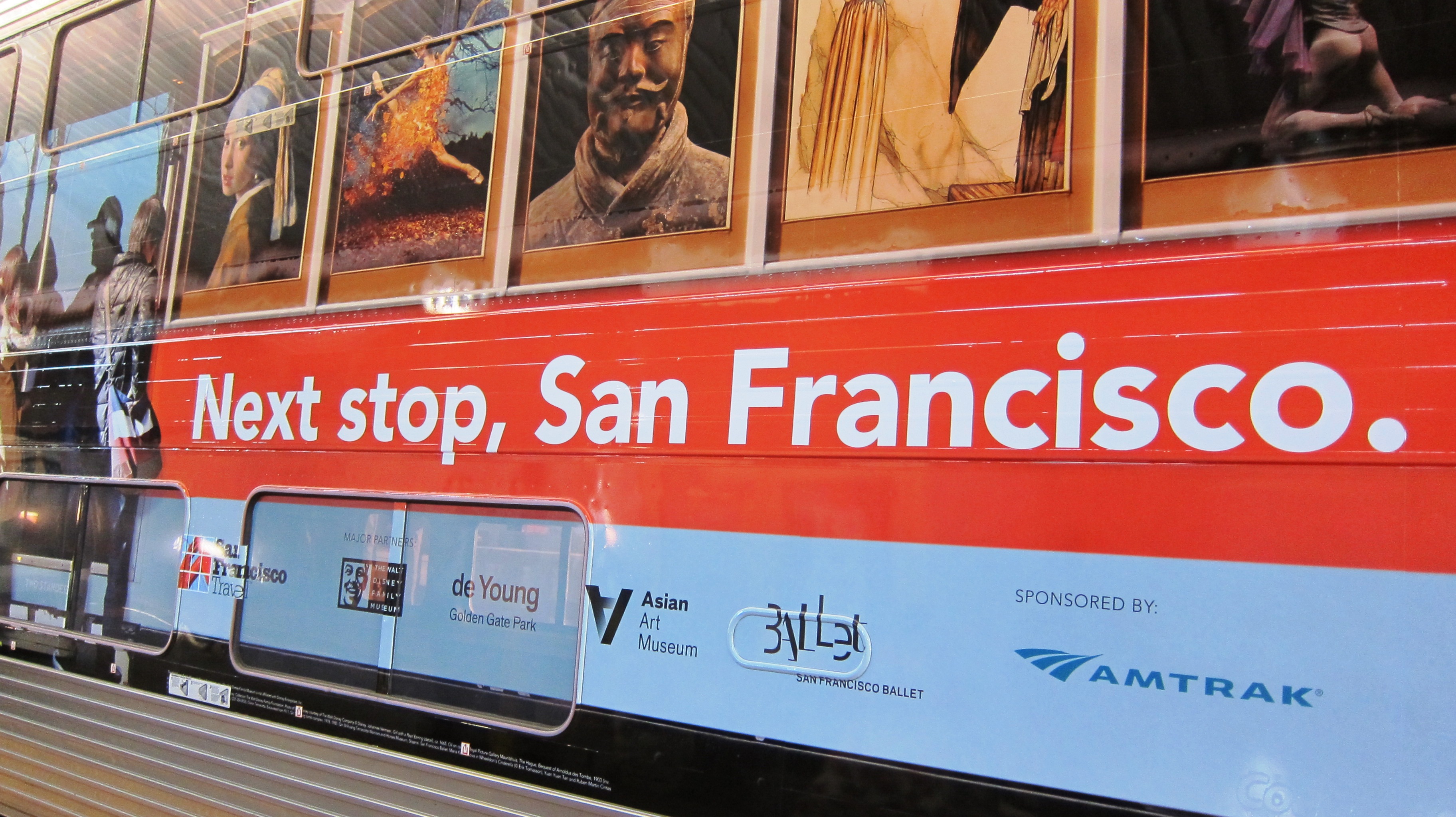 New Amtrak train wrap promoting San Francisco The Source