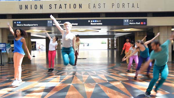 Dancers rehearse at Union Station East Portal in preparation for Red Line Time performances on April 5 and 6