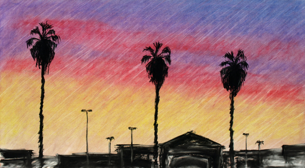 Artwork design by Ramon Ramirez. The work is part of the Metro Through the Eyes of Artists poster series, which commissions local artists to create original artworks that express the uniqueness of Los Angeles County neighborhoods, as a way of encouraging people to take Metro to explore new destinations.