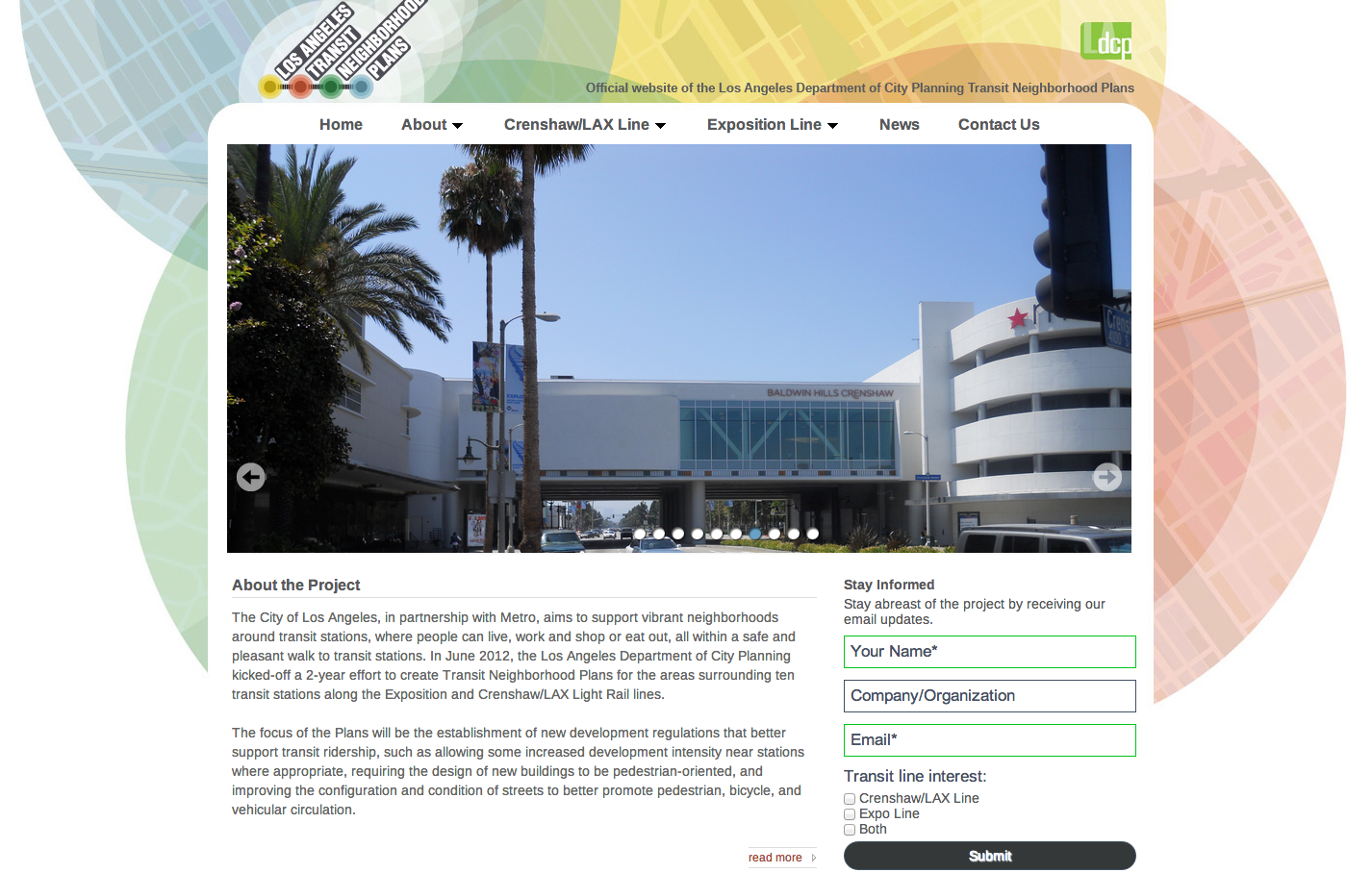 Click above to visit the Los Angeles Planning Department's website detailing the ongoing process to develop zoning plans near transit stations for both the Expo and Crenshaw/LAX Lines.
